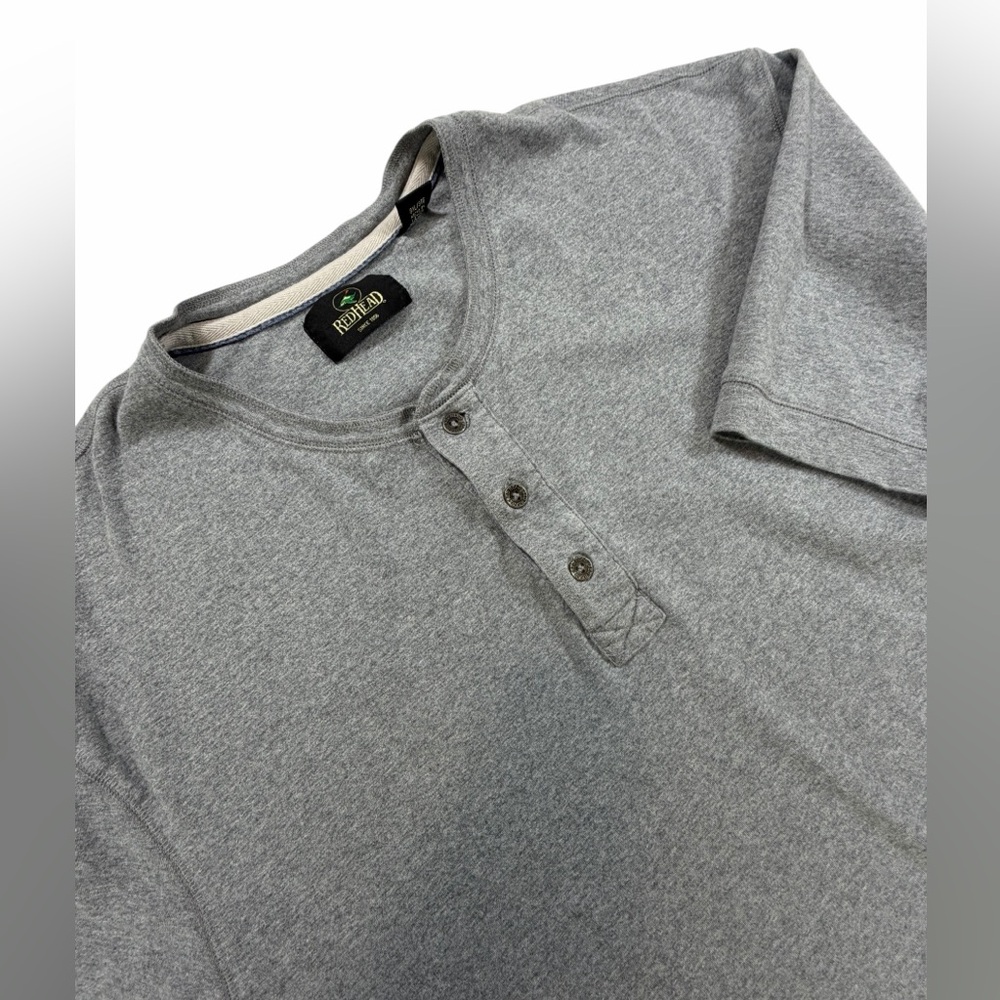 RedHead Gray Henley Short Sleeve T-Shirt Men’s 3XL Heavyweight